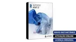 Software: Capa da caixa do software Revit LT 2021 exibindo um design azul abstrato em um fundo branco. O texto enfatiza download instantâneo, ativação online e licenciamento original. Ideal para indivíduos que buscam comprar uma licença com entrega imediata (comprar licença com entrega imediata).