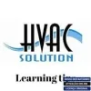 Software: Logotipo com o texto HVAC Solution Professional com um swoosh azul. Abaixo dele, "Dica de aprendizado" é parcialmente visível ao lado de pequenos rótulos azuis em português mencionando ativação online e licença original, ideal para quem quer comprar software ou comprar licença de uma loja de software confiável.