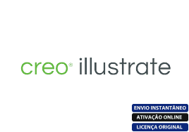 Software: Logotipo da PTC Creo Illustrate 7.1.1.0 x86/x64 com o texto "Envio Instantâneo, Ativação Online, Comprar Licença Original" em caixa azul e preta no canto inferior direito.