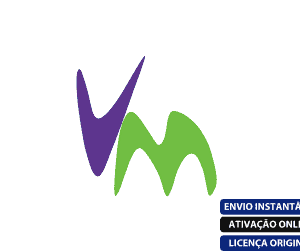 Software: Logo abstrato com um "V" roxo e um "M" verde em um fundo branco. No canto inferior direito, texto em azul e branco diz: "Envio Instantâneo, Ativação Online, Licença Original," destacando a entrega imediata para suas necessidades de software do Visual Micro (Visual Studio IDE para Arduino) 2020.318.1 para VS 2017-2019 .