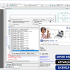 Software: Captura de tela da interface do Optiwave OptiSystem 7.0 destacando uma janela de conclusão de simulação bem-sucedida. O software exibe um diagrama esquemático de óptica intrincado com dois botões rotulados em azul e preto: 