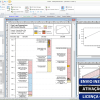 Software: Captura de tela da interface do Golden Software Strater 5.4.948 x86 / x64 apresentando vários painéis com gráficos e diagramas relacionados a dados geológicos. A interface inclui menus, barras de ferramentas e guias para gerenciar os dados. Uma sobreposição azul diz: 