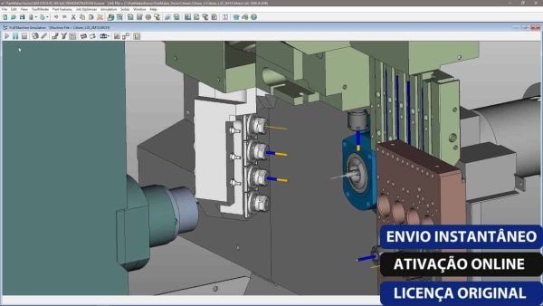 Software: Uma tela de computador mostra o software Autodesk PartMaker 2017 SP2 x64 apresentando um componente de máquina detalhado em 3D. A sobreposição de texto em português diz: ENVIO INSTANTÂNEO, ENTREGA IMEDIATA, ATIVAÇÃO ONLINE, LICENÇA ORIGINAL. Obtenha agora sua licença original em nossa loja de software!
