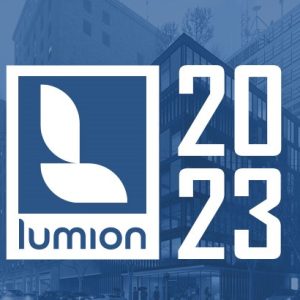 Software: O pôster apresenta um design azul destacando o logotipo Lumion 2023, com um padrão de folhas estilizadas e o ano exibido em negrito em branco. O cenário retrata uma paisagem urbana de edifícios e árvores, enfatizando a facilidade de acesso a este software. Perfeito para indivíduos que desejam adquirir "Lumion 2023 – Renderização 3D em Tempo Real para Arquitetura" com entrega imediata.