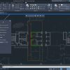 Software: Uma tela de computador com a interface do AutoCAD 2022, o Autodesk AutoCAD 2022 - Software Vitalício Original, exibe plantas arquitetônicas. A interface inclui inúmeras ferramentas e opções de menu, como camadas e configurações de comparação, tornando-a ideal para usuários que desejam comprar este software para criar layouts de ambientes e elementos de construção com entrega imediata.
