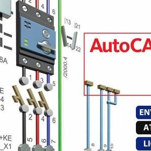 Software: Captura de tela da interface do software AutoCAD Electrical 2022 - Licença Vitalícia mostrando esquema com fios e componentes. O logotipo do AutoCAD é visível, junto com o texto Envio Instantâneo, Ativação Online, Licença Original - perfeito para quem deseja comprar licença com entrega imediata.