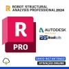 Software: A imagem mostra o logotipo do software Autodesk Robot Structural Analysis 2024, juntamente com os logotipos da Autodesk, um Gold Partner, e da Brasilsofts. O texto inclui "Envio Instantâneo" e "Ativação Online", ideal para quem deseja adquirir software com entrega imediata, enfatizado por um ícone de download na nuvem.