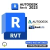 Software: Imagem do logotipo Autodesk Revit 2023 | Software Vitalício, acompanhado do texto Autodesk Gold Partner e Brasilsofts. Apresenta ícones para Entrega Instantânea e Ativação Online, enfatizando um processo perfeito para comprar software e obter sua licença sem esforço.