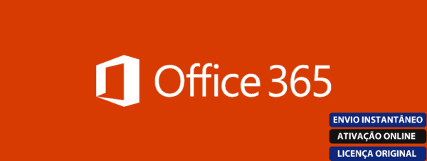 Software: O fundo é vermelho com o logotipo do Microsoft Office 365 2021 (Pacote Office) VITALÍCIO, apresentando um ícone branco de um livro aberto ao lado do texto "Office 365" em branco. Três retângulos azuis no canto inferior direito exibem: ENVIO INSTANTÂNEO, ATIVAÇÃO ONLINE e LICENÇA ORIGINAL em branco — ideal para quando você precisa comprar software com entrega imediata da sua loja de software.