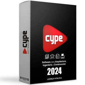 Software: Caixa do software CYPECAD 2024 com logótipo triangular vermelho. O texto diz Software para cálculo estrutural e Licença Vitalícia. Compre software agora e garanta entrega imediata para começar seus projetos sem demora.