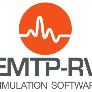 Software: O logotipo do EMTP-RV apresenta um círculo laranja estilizado com uma forma de onda branca e, abaixo dele, o texto "EMTP-RV SIMULATION SOFTWARE" é exibido em letras maiúsculas cinza. Isso ressalta sua importância como software essencial para engenheiros, tornando-o uma escolha ideal para aqueles que buscam comprar uma licença com entrega imediata.