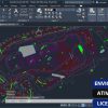 Software: A interface do AutoCAD 2022 - Licença e Software Vitalício exibe uma planta detalhada do local, destacando linhas e formas vibrantes. As ferramentas ficam visíveis na parte superior ao lado do texto 