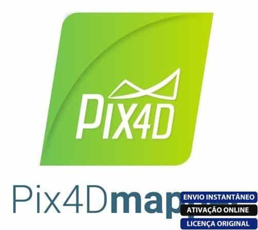 Software: Logotipo para Pix4Dmapper Enterprise. O design apresenta uma forma angular verde com o texto Pix4D em branco, acompanhado por um desenho de montanhas acima dele. Abaixo está Pix4Dmapper Enterprise em cinza. Etiquetas adicionais dizem Entrega Imediata, Ativação Online e Licença Original – perfeito para quem busca comprar software de forma eficiente.