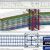 Software: Uma interface detalhada do Autodesk Revit 2022 - VITALÍCIO exibe os elementos estruturais de uma edificação, incluindo vigas e pilares. O texto no canto inferior direito diz: ENVIO INSTANTÂNEO, ATIVAÇÃO ONLINE, LICENÇA ORIGINAL. Visite nossa loja de software para comprar licença hoje mesmo!