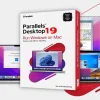 Software: Caixa do Parallels Desktop 19.1 para Mac com o texto 