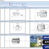 Software: Uma tela de computador exibe o Ashampoo 3D CAD Professional 8.0.0, apresentando o software de projeto arquitetônico com várias guias abertas, apresentando vários planos de construção e elevações. Um banner diz: 