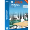 Software: Caixa do SketchUp Pro 2024 - Licença Vitalícia (Português/Inglês), disponível para compra na loja de software. A imagem apresenta um conceito de design de interiores com mesas e cadeiras, com tons de azul e laranja em destaque na embalagem que enfatiza “ONDE A EFICIÊNCIA Encontra a Inovação”. Aproveite a entrega instantânea na compra!