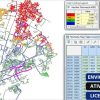 Software: Em uma tela de computador, o WaterGEMS - Modelagem Hidráulica de Redes de Água exibe um mapa vibrante com sobreposições de dados, apresentando legendas codificadas por cores para pressão de junção e fluxo de tubulação. Tabelas de dados numéricos são exibidas abaixo, acompanhadas de texto sobre ativação online e a licença original em português. Este produto é perfeito para aqueles que desejam comprar licença de uma loja de software confiável.