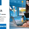 Software: Duas pessoas em uma mesa estão focadas em trabalhar com software de arquitetura em seus computadores. A tela mostra um projeto estrutural, e o texto ao lado diz: "Trimble, TEKLA Structures 2024 - Software para Construção e Engenharia Estrutural, Comprar licença do Software Completo com Atualizações Licença Vitalícia, Envio Imediato.