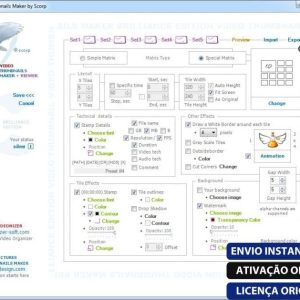 Software: Aqui está uma versão reformulada da frase usando os dados do produto fornecidos:

"Captura de tela da interface do Video Thumbnails Maker Platinum 15.3.0.0, disponível para compra na sua loja de software favorita. Ele apresenta configurações para criar miniaturas de vídeo, como seleção de matriz, tipos de arquivo de miniatura, efeitos de vídeo, animação e processamento em lote.