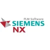 Software: Logotipo para Siemens NX 2023 - Licença Vitalícia: O design apresenta uma forma geométrica vermelha e cinza à esquerda, acompanhada do texto 